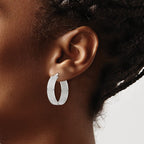 FJC Finejewelers 925 Sterling Silver Enameled Fabric Glitter 6.85mm Round Hoop Earrings 26 mm x 25 mm