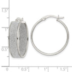 FJC Finejewelers 925 Sterling Silver Enameled Fabric Glitter 6.85mm Round Hoop Earrings 26 mm x 25 mm