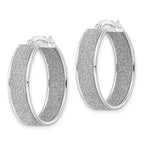 FJC Finejewelers 925 Sterling Silver Enameled Fabric Glitter 6.85mm Round Hoop Earrings 26 mm x 25 mm