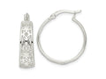 FJC Finejewelers 925 Sterling Silver Polished Cut-out Floral Round Hoop Earrings 24 x 22 mm