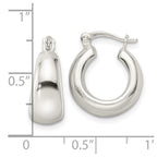 FJC Finejewelers 925 Sterling Silver Polished and Tapered Round Hoop Earrings 17 x 15 mm