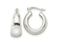 FJC Finejewelers 925 Sterling Silver Polished and Tapered Round Hoop Earrings 17 x 15 mm