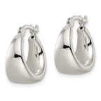 FJC Finejewelers 925 Sterling Silver Polished and Tapered Round Hoop Earrings 17 x 15 mm