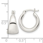 FJC Finejewelers 925 Sterling Silver Polished and Tapered Round Hoop Earrings 17 x 15 mm