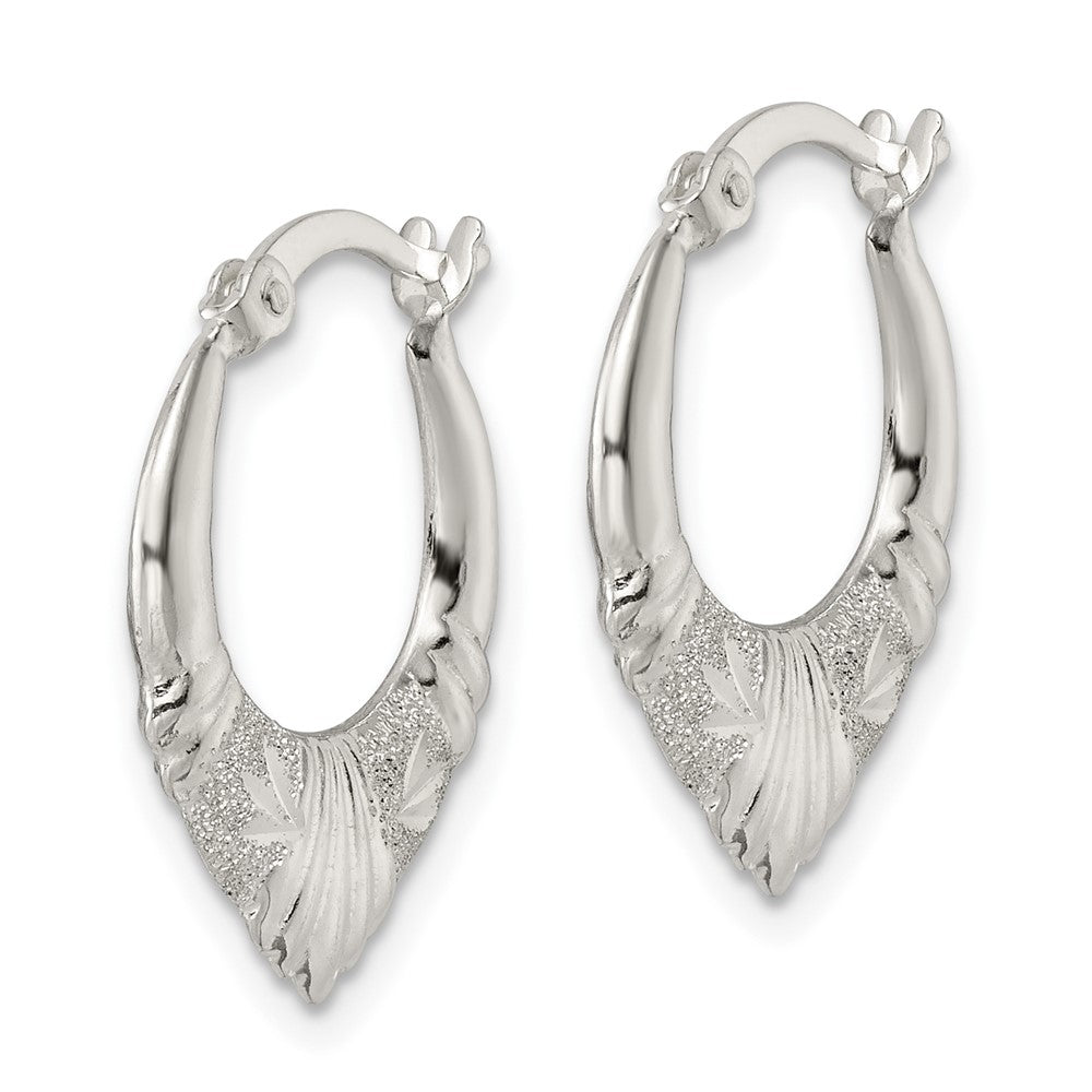 FJC Finejewelers 925 Sterling Silver Polished and Lasered Bright Cut Scalloped Hoop Earrings 21 x 18 mm