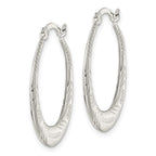 FJC Finejewelers 925 Sterling Silver Polished and Textured Knife Edge Round Hoop Earrings 27 x 26 mm