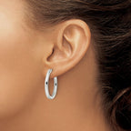 FJC Finejewelers 925 Sterling Silver Polished 3x Hinged Tube Hoop Earrings 27 x 28 mm