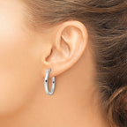 FJC Finejewelers 925 Sterling Silver Polished 3x Hinged Tube Hoop Earrings 24 x 25 mm