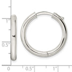 FJC Finejewelers 925 Sterling Silver Polished 3x Hinged Tube Hoop Earrings 24 x 25 mm