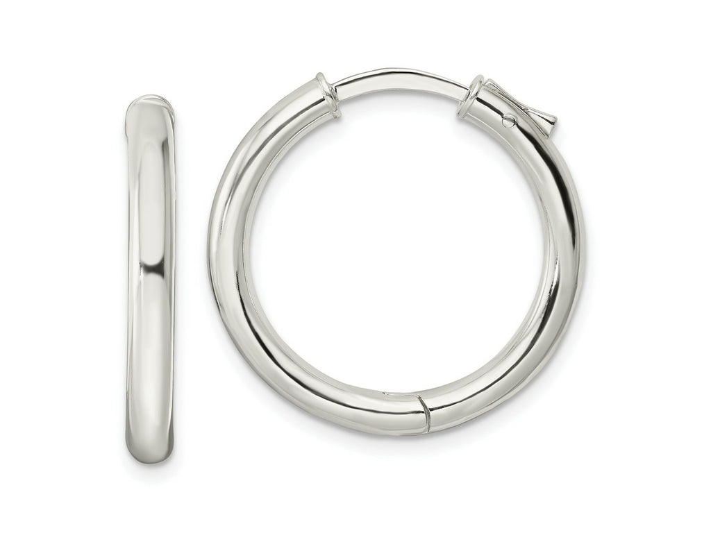 FJC Finejewelers 925 Sterling Silver Polished 3x Hinged Tube Hoop Earrings 24 x 25 mm