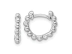 FJC Finejewelers 925 Sterling Silver Rhodium Plated Beaded Hoop Earrings 10 x 13 mm