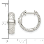 FJC Finejewelers 925 Sterling Silver Polished Basket Weave Hinged Hoop Earrings 14 x 17 mm