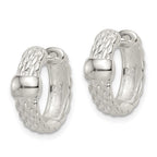 FJC Finejewelers 925 Sterling Silver Polished Basket Weave Hinged Hoop Earrings 14 x 17 mm