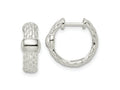 FJC Finejewelers 925 Sterling Silver Polished Basket Weave Hinged Hoop Earrings 14 x 17 mm
