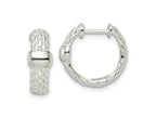 FJC Finejewelers 925 Sterling Silver Polished Basket Weave Hinged Hoop Earrings 14 x 17 mm