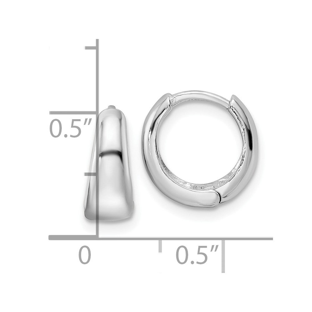 FJC Finejewelers 925 Sterling Silver Rhodium Plated Polished Hinged Hoop Earrings 11 x 11 mm