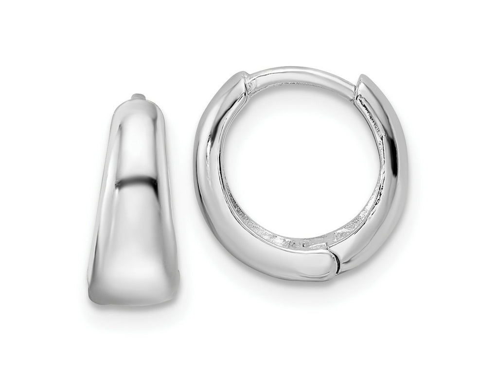 FJC Finejewelers 925 Sterling Silver Rhodium Plated Polished Hinged Hoop Earrings 11 x 11 mm