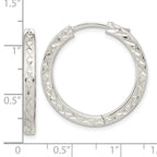 FJC Finejewelers 925 Sterling Silver Polished Bright Cut Square Tube Locking Hoop Earrings 27 x 28 mm
