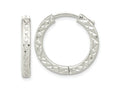 FJC Finejewelers 925 Sterling Silver Polished Bright Cut Square Tube Locking Hoop Earrings 22 x 23 mm