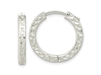 FJC Finejewelers 925 Sterling Silver Polished Bright Cut Square Tube Locking Hoop Earrings 22 x 23 mm