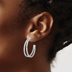 FJC Finejewelers 925 Sterling Silver Rhodium Plated Split Design Hoop Post Earrings 34 x 34 mm