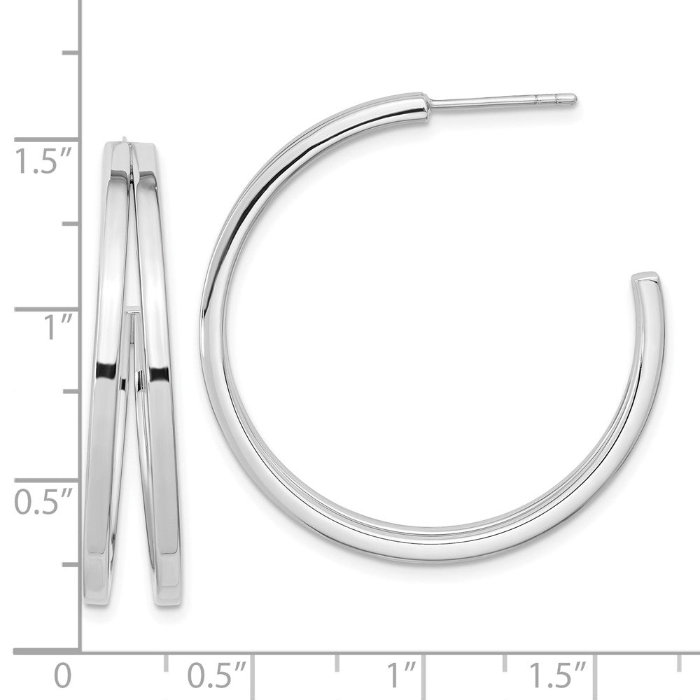 FJC Finejewelers 925 Sterling Silver Rhodium Plated Split Design Hoop Post Earrings 34 x 34 mm