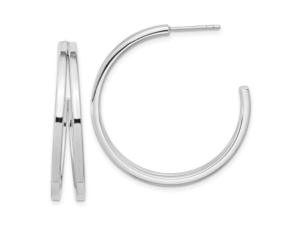 FJC Finejewelers 925 Sterling Silver Rhodium Plated Split Design Hoop Post Earrings 34 x 34 mm