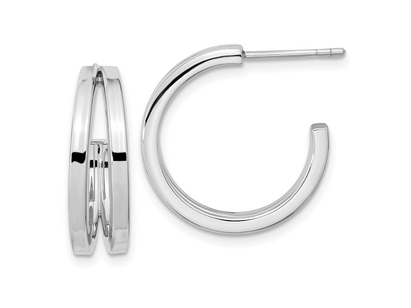 FJC Finejewelers 925 Sterling Silver Rhodium Plated Split Design Hoop Post Earrings 20 x 20 mm