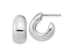 FJC Finejewelers 925 Sterling Silver Polished Rhodium Plated Hollow Post J Hoop Earrings 17 x 15 mm