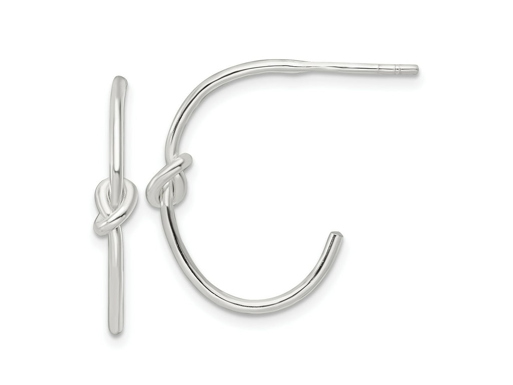 FJC Finejewelers 925 Sterling Silver Polished Knot Post Hoop Earrings 23 x 18 mm