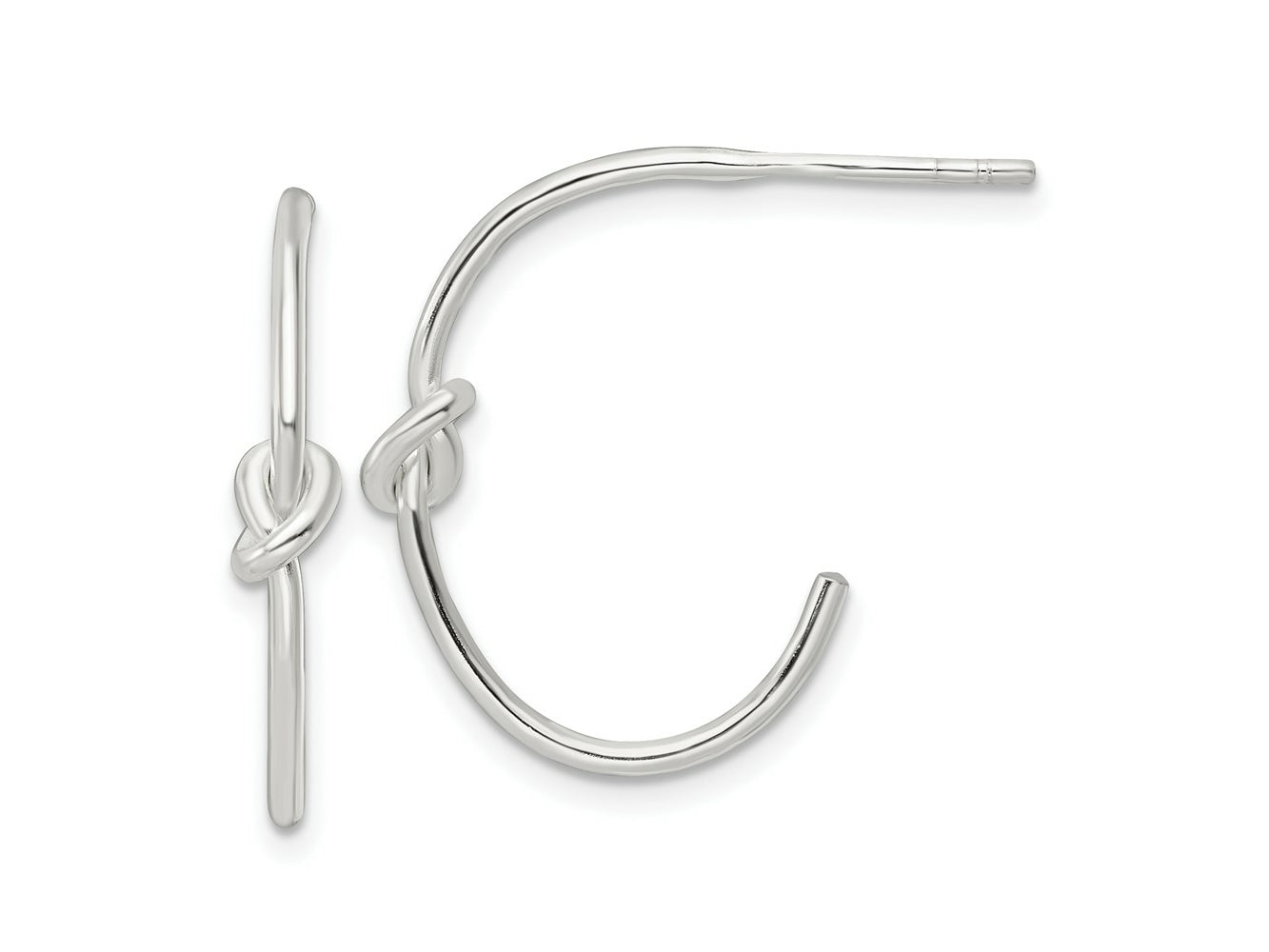 FJC Finejewelers 925 Sterling Silver Polished Knot Post Hoop Earrings 23 x 18 mm