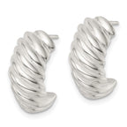 FJC Finejewelers 925 Sterling Silver Polished Hollow J Hoop Post Earrings 18 x 9 mm