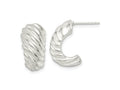 FJC Finejewelers 925 Sterling Silver Polished Hollow J Hoop Post Earrings 18 x 9 mm