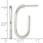 FJC Finejewelers 925 Sterling Silver Polished Oval J-Hoop Post Earrings 27 x 13 mm