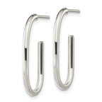 FJC Finejewelers 925 Sterling Silver Polished Oval J-Hoop Post Earrings 27 x 13 mm