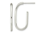 FJC Finejewelers 925 Sterling Silver Polished Oval J-Hoop Post Earrings 27 x 13 mm