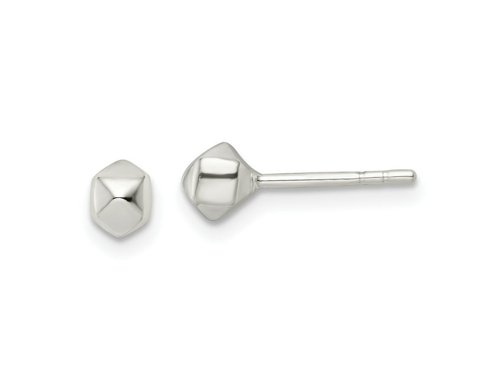FJC Finejewelers 925 Sterling Silver Button Polished Geometric Shape Post Earrings 4 x 4 mm