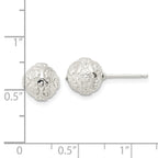 FJC Finejewelers 925 Sterling Silver Polished Floral Ball Post Earrings 8 x 8 mm