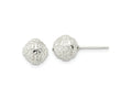 FJC Finejewelers 925 Sterling Silver Polished Floral Ball Post Earrings 8 x 8 mm