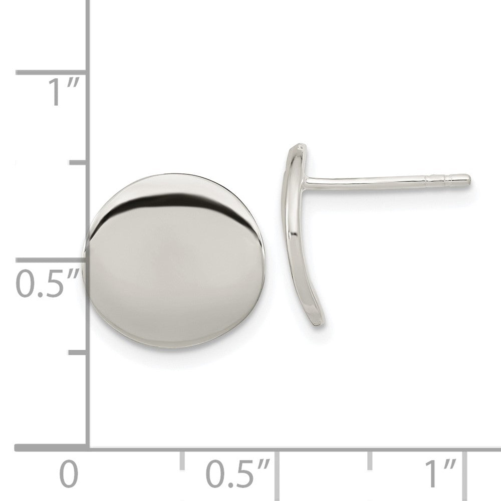 FJC Finejewelers 925 Sterling Silver Button Polished Flat Circle Post Earrings 11 x 12 mm
