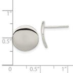 FJC Finejewelers 925 Sterling Silver Button Polished Flat Circle Post Earrings 11 x 12 mm