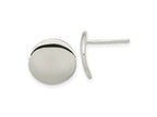 FJC Finejewelers 925 Sterling Silver Button Polished Flat Circle Post Earrings 11 x 12 mm