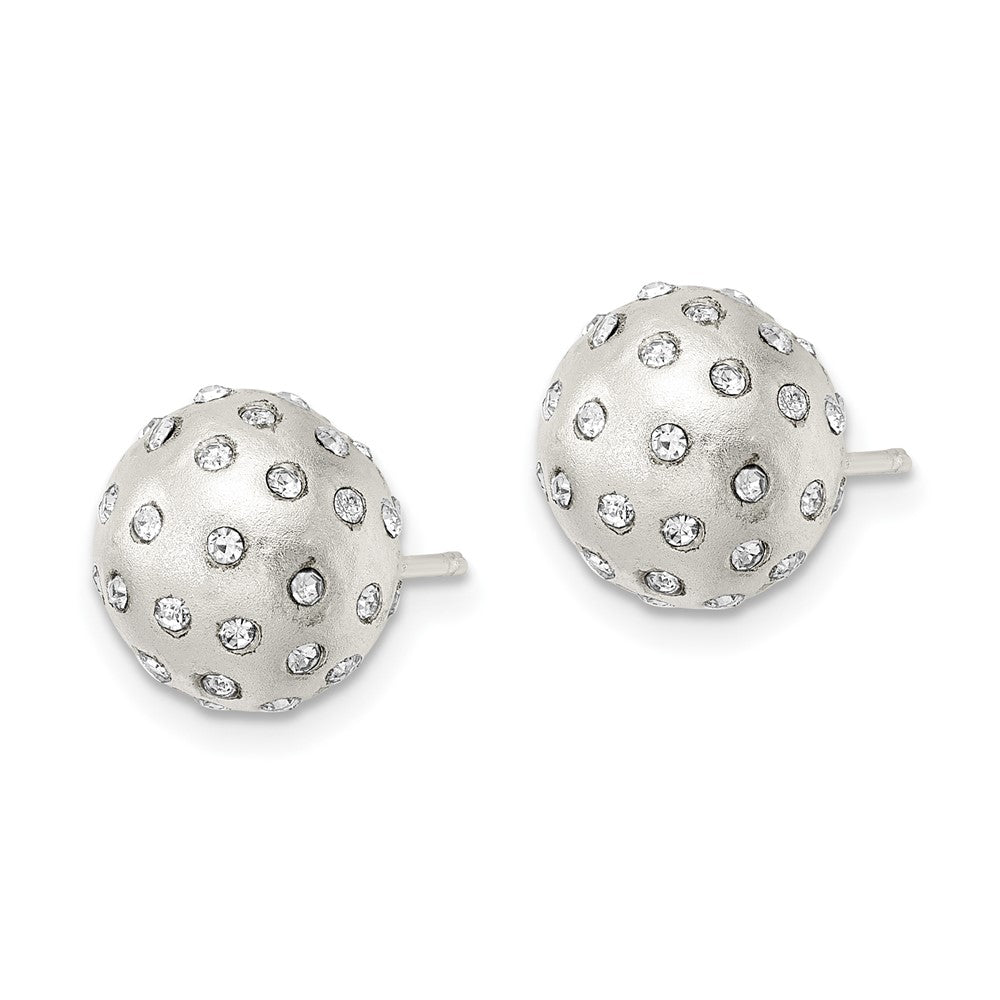 FJC Finejewelers 925 Sterling Silver Satin Crystal Ball Post Earrings 10 x 9 mm