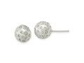 FJC Finejewelers 925 Sterling Silver Satin Crystal Ball Post Earrings 10 x 9 mm
