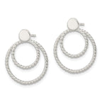 FJC Finejewelers 925 Sterling Silver Dangle with 2 Circle Jackets Button Post Earrings 22 x 18 mm