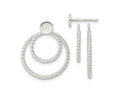 FJC Finejewelers 925 Sterling Silver Dangle with 2 Circle Jackets Button Post Earrings 22 x 18 mm
