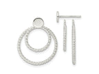 FJC Finejewelers 925 Sterling Silver Dangle with 2 Circle Jackets Button Post Earrings 22 x 18 mm