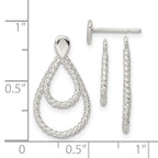 FJC Finejewelers 925 Sterling Silver Dangle with 2 Teardrop Jackets Button Post Earrings 22 x 12 mm