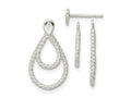 FJC Finejewelers 925 Sterling Silver Dangle with 2 Teardrop Jackets Button Post Earrings 22 x 12 mm