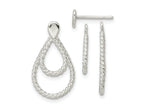 FJC Finejewelers 925 Sterling Silver Dangle with 2 Teardrop Jackets Button Post Earrings 22 x 12 mm